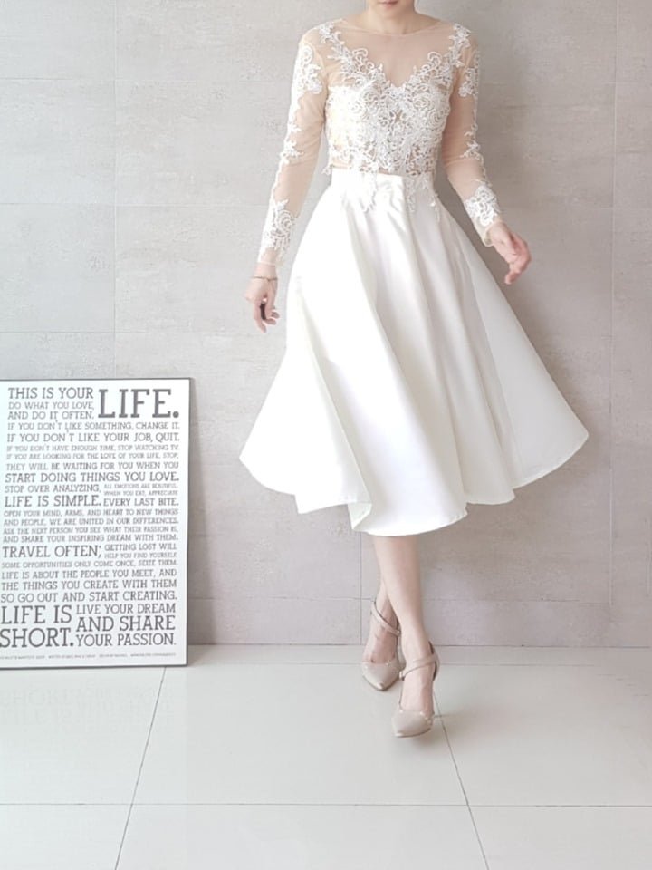 bridal midi skirt